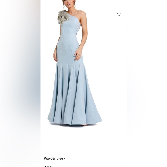 Mac Duggal Women's Crepe One Shoulder Gown With Flower